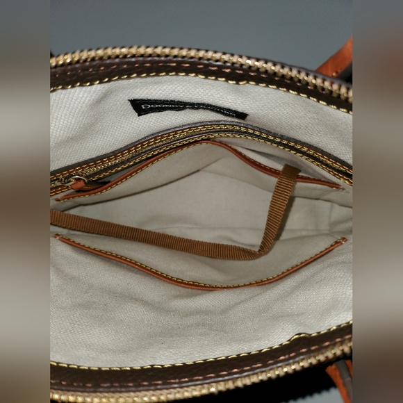 Dooney & Bourke Pebble Grain Domed Satchel in Brown Tmoro Pebbled Leather - Picture 4 of 8